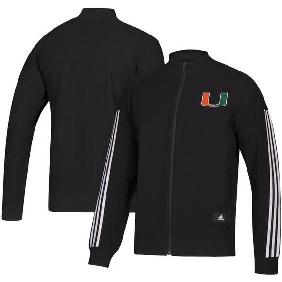Adidas Men’s Black Miami Hurricanes Full Zip Stadium Track Jacket XXL - Picture 2 of 14